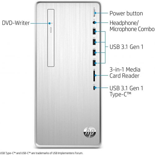 에이치피 Newest Hp Pavilion Gaming Desktop 10th Gen Intel Hexa-Core i5-10400F ( i7-8700T) 32GB RAM 2TB PCIe SSD + 1TB HDD AMD Radeon 550 2GB DisplayPort USB-C DVD-Writer,Windows 10 Pro, 32G