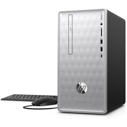 에이치피 HP Pavilion Desktop Computer, Intel Core i3-8100, 8GB RAM, 1TB hard drive, Windows 10 (590-p0030, Silver)