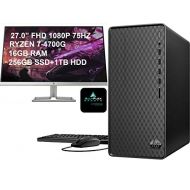 2021 Newest HP Business Desktop and Monitor Bundle, AMD 8-Core Ryzen 7 4700G(up to 4.4Ghz, Beat i7-10700K), 16GB RAM, 256GB SSD+1TB HDD, HP 75Hz 27 Widescreen IPS LED FHD Monitor+A