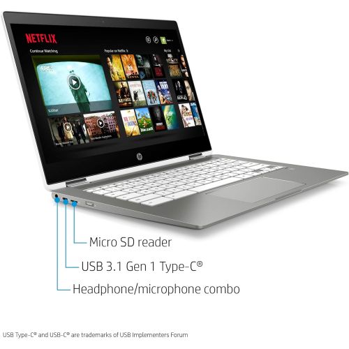 에이치피 Flagship 2021 HP Chromebook x360 14 2 in 1 Laptop 14 FHD Touchscreen Display Intel Quad-Core Pentium Silver N5000 4GB DDR4 64GB eMMC USB-C B&O Chrome OS + Pen