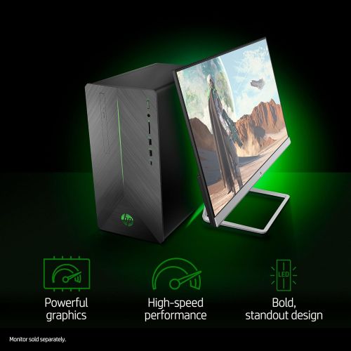 에이치피 HP Pavilion Gaming Desktop Computer, AMD Ryzen 5 2400G, NVIDIA GeForce GTX 1060, 16GB RAM, 1TB hard drive, 128GB SSD, Windows 10 (690-0048, Black) (3LB74AA#ABA)