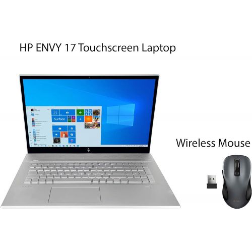 에이치피 HP Envy 17t FHD Touchscreen Laptop + TEKi Wireless Mouse (Bundle) - 11th Gen Intel Core i7-1165G7 up to 4.70 GHz CPU, 64GB RAM, 1TB SSD NVME, Intel Iris Xe Graphics, Windows 10 Pro
