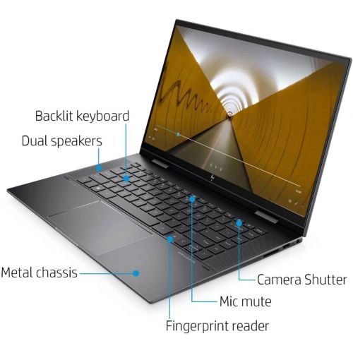 에이치피 2022 Newest HP Envy x360 2-in-1 Laptop, 15.6 Full HD Touchscreen, AMD Ryzen 5 5500U 6-Core Processor, 8GB DDR4 RAM, 256GB PCIe NVMe M.2 SSD, Backlit Keyboard, Webcam, Wi-Fi 6, HDMI