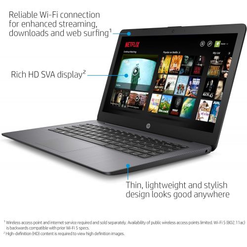 에이치피 HP Stream 14 Black - Celeron N4000 - 4 GB RAM - 64 GB eMMC Storage - 14 LCD Display - Wireless - Bluetooth - Webcam - Windows 10 S