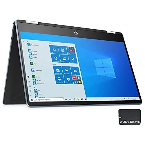 에이치피 HP Pavilion 14 FHD IPS Touch Screen Student and Family Laptop, Intel Core i5-1035G1, WiFi 6, Google Classroom, 8GB DDR4 RAM, 256GB SSD, Bundle with Laptop Sleeve, Windows 10, Cloud