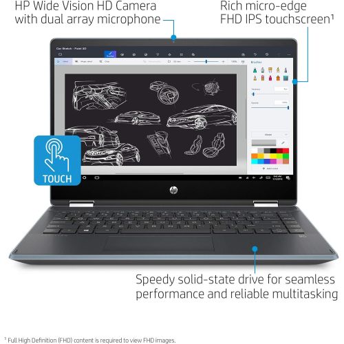 에이치피 HP Pavilion 14 FHD IPS Touch Screen Student and Family Laptop, Intel Core i5-1035G1, WiFi 6, Google Classroom, 8GB DDR4 RAM, 256GB SSD, Bundle with Laptop Sleeve, Windows 10, Cloud