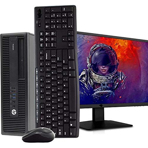 에이치피 HP 600 G1 Small Form Desktop Computer PC, Intel Core i5 3.2GHz, 16GB Ram, 120GB M.2 SSD, 2TB HDD, WiFi, Bluetooth, 23.8 LCD Monitor, Wireless Keyboard & Mouse, Win 10 Pro (Renewed