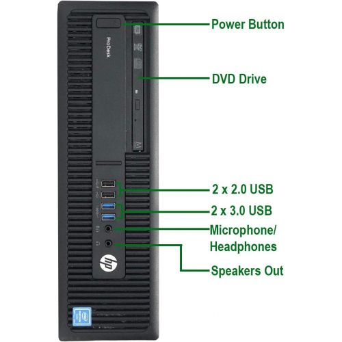 에이치피 HP 600 G1 Small Form Desktop Computer PC, Intel Core i5 3.2GHz, 16GB Ram, 120GB M.2 SSD, 2TB HDD, WiFi, Bluetooth, 23.8 LCD Monitor, Wireless Keyboard & Mouse, Win 10 Pro (Renewed