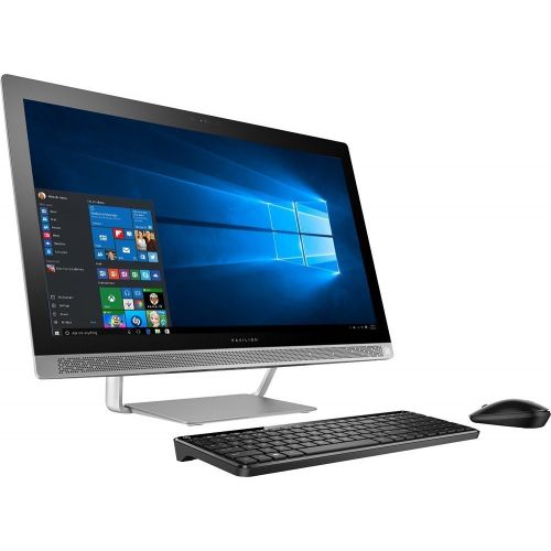 에이치피 Premium HP Pavilion 27 Full HD IPS Touchscreen All-in-One Desktop, Quad Core Intel i7-6700T, 12GB DDR4 RAM, 1TB 7200RPM HDD, DVD, 802.11AC, BT, HDMI, B&O Audio, Wireless Keyboard a