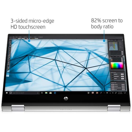 에이치피 HP Pavilion X360 2 in 1 Laptop 14?HD Touchscreen Display 10th Gen Intel Core i3-1005G1 (Beats i5-7200U) 8GB DDR4 256GB SSD B&O Audio Webcam HDMI Win 10 + Pen