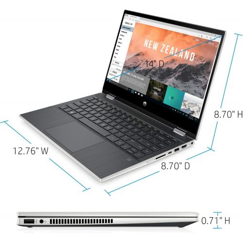 에이치피 HP Pavilion X360 2 in 1 Laptop 14?HD Touchscreen Display 10th Gen Intel Core i3-1005G1 (Beats i5-7200U) 8GB DDR4 256GB SSD B&O Audio Webcam HDMI Win 10 + Pen