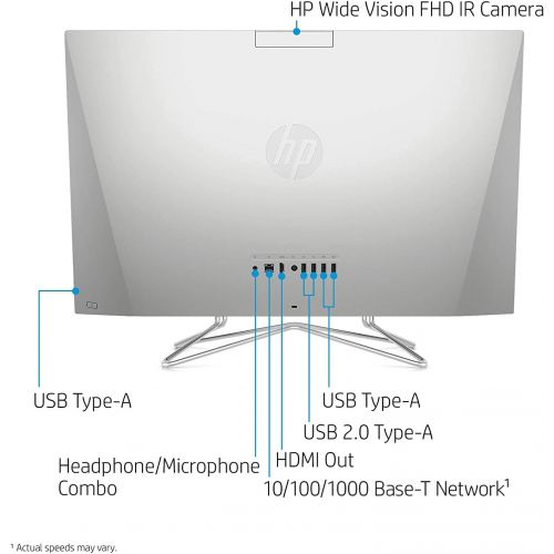 에이치피 HP 27 All in One Desktop Computer 27?FHD IPS Touchscreen Display AMD Hexa-Core Ryzen 5 4500U (Beats i7-8550U) 32GB DDR4 512GB SSD Keyboard Mouse Webcam Win 10 + HDMI Cable