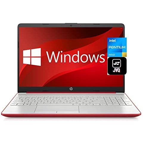 에이치피 2022 Newest HP 15 15.6” HD Display Laptop Notebook, Intel Pentium Gold 6405U 2.4 GHz, 8GB DDR4 RAM, 256GB SSD, HDMI, USB-C, WiFi, Webcam, Win10, Scarlet Red +AllyFlex Mousepad, Onl