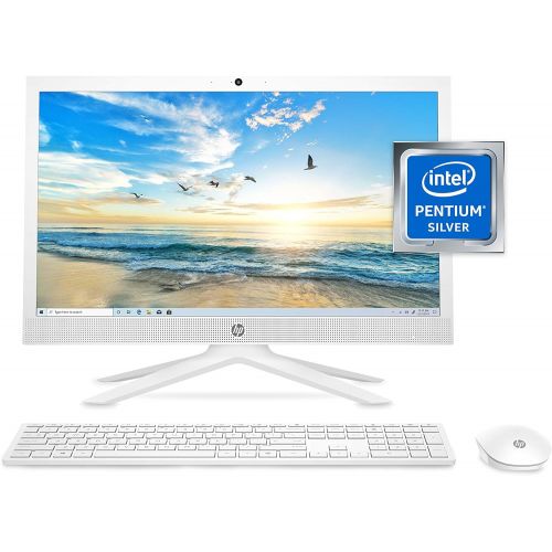 에이치피 HP 21 All-in-One PC, Intel Pentium Silver J5040 Quad-Core Processor, 4 GB RAM, 128 GB SSD Storage, 20.7-inch Full HD Display, Windows 10 Home with Enhanced Security, Privacy Camera