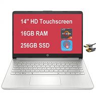 Flagship 2021 HP 14 Laptop Computer 14 HD Touchscreen Display AMD Ryzen 3 3250U (Beats i7-7600U) 16GB RAM 256GB SSD AMD Radeon Vega 3 USB-C WiFi 6 HD Webcam Win 10 + HDMI Cable