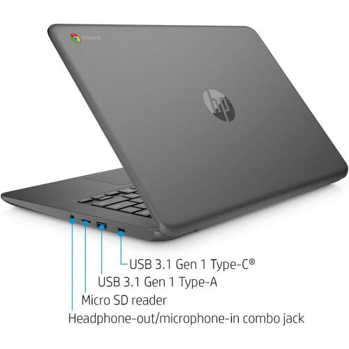 에이치피 Newest HP Chromebook 14 HD Touchscreen Remote Meeting Education Students Laptop (Intel Celeron N3350, 4GB RAM, 32GB eMMC Storage) Webcam, Wi-Fi, Bluetooth, Type-C, Chrome OS + IST