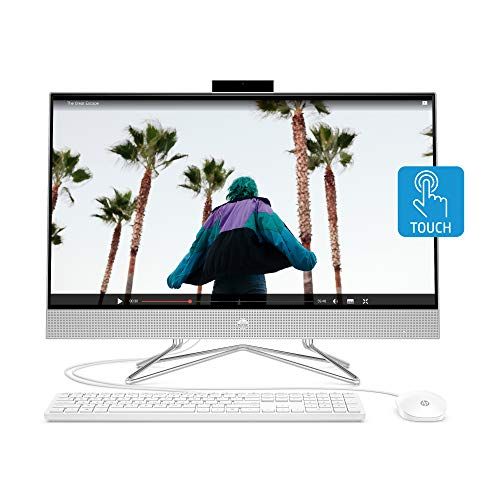 에이치피 HP 27-inch Touchscreen All-in-One Desktop Computer, AMD Ryzen 5 4500U Processor,16 GB RAM, 512 GB SSD, Windows 10 Home (27-dp0160, Silver)