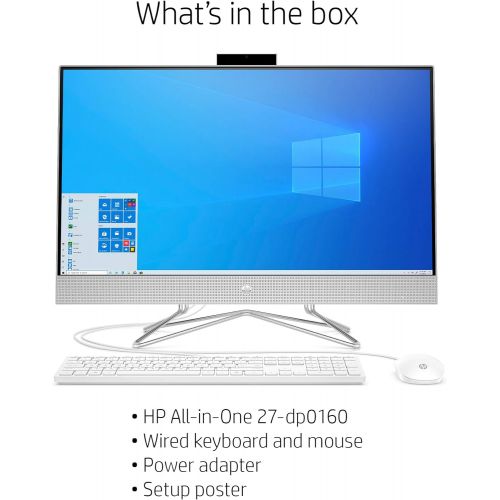 에이치피 HP 27-inch Touchscreen All-in-One Desktop Computer, AMD Ryzen 5 4500U Processor,16 GB RAM, 512 GB SSD, Windows 10 Home (27-dp0160, Silver)