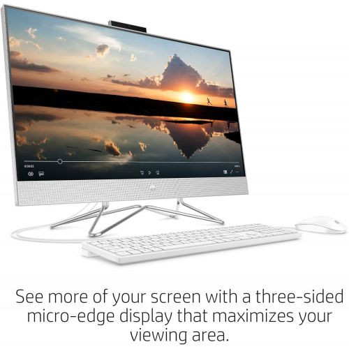 에이치피 HP 27-inch Touchscreen All-in-One Desktop Computer, AMD Ryzen 5 4500U Processor,16 GB RAM, 512 GB SSD, Windows 10 Home (27-dp0160, Silver)