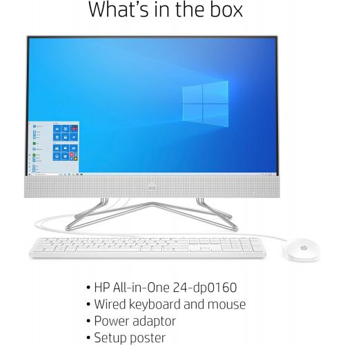 에이치피 HP 24-inch All-in-One Touchscreen Desktop Computer, AMD Ryzen 5 4500U Processor, 12 GB RAM, 512 GB SSD, Windows 10 Home (24-dp0160, Silver)