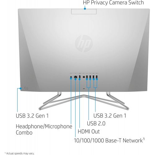 에이치피 HP 24-inch All-in-One Touchscreen Desktop Computer, AMD Ryzen 5 4500U Processor, 12 GB RAM, 512 GB SSD, Windows 10 Home (24-dp0160, Silver)