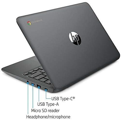 에이치피 Newest Flagship HP Chromebook, 11.6 HD (1366 x 768) Display, Intel Celeron N3350, 4GB RAM, 32GB eMMC, Chrome OS, HD Graphics 500, 11A-NB0013DX, Ash Gray, Bundle with 128GB MicroSD