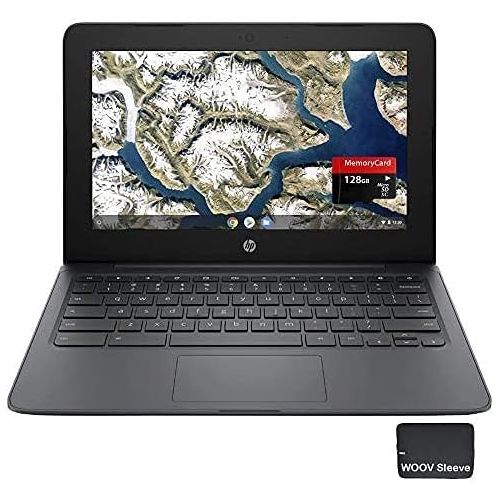 에이치피 Newest Flagship HP Chromebook, 11.6 HD (1366 x 768) Display, Intel Celeron N3350, 4GB RAM, 32GB eMMC, Chrome OS, HD Graphics 500, 11A-NB0013DX, Ash Gray, Bundle with 128GB MicroSD