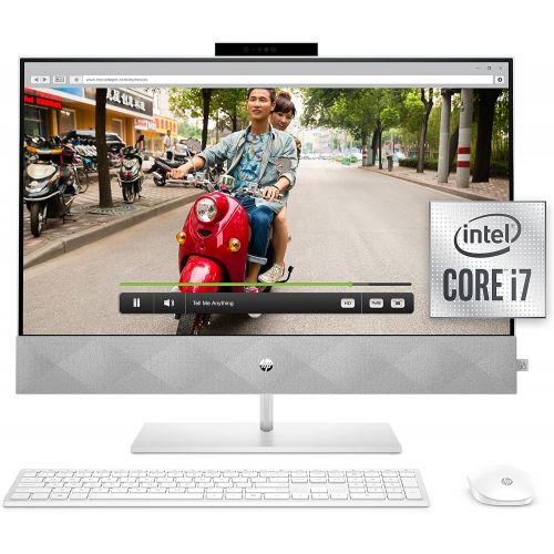 에이치피 HP 27 Pavilion All-in-One PC, 10th Gen Intel i7-10700T Processor, 16 GB RAM, Dual Storage 512 GB SSD and 1TB HDD, Full HD IPS 27 Inch Touchscreen, Windows 10 Home, Keyboard and Mou