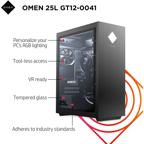 에이치피 2021 Newest HP OMEN 30L Gaming Desktop PC, AMD 8-Core Ryzen 7 5800X(Up to 4.7GHz), GeForce RTX 3060 Ti, HyperX 16 GB RAM, 1TB SSD+1TB HDD, Windows 10, 750W PSU, Liquid Cooling, RGB