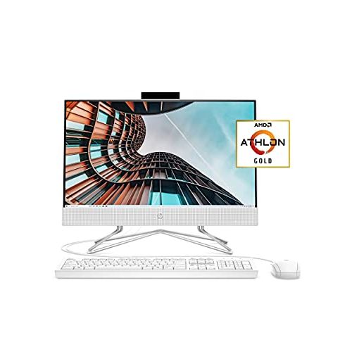 에이치피 HP 22 All-in-One PC, AMD Athlon Gold 3150U Processor, 4 GB RAM, 256 GB SSD, Full HD IPS 21.5-inch Anti-glare Display, Windows 10 Home, USB Mouse and Keyboard (22-df0022, 2020)