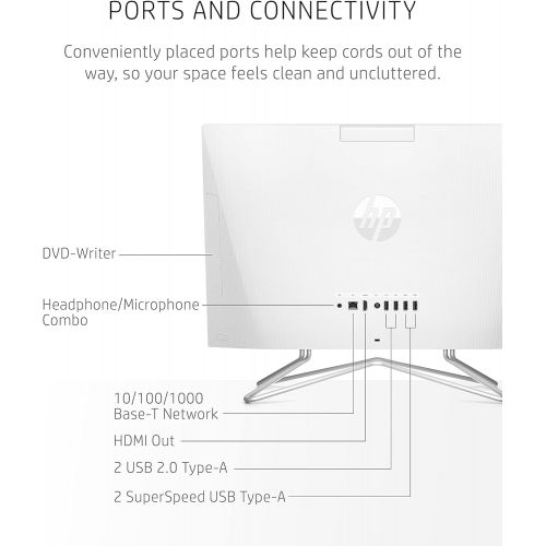 에이치피 HP 22 All-in-One PC, AMD Athlon Gold 3150U Processor, 4 GB RAM, 256 GB SSD, Full HD IPS 21.5-inch Anti-glare Display, Windows 10 Home, USB Mouse and Keyboard (22-df0022, 2020)