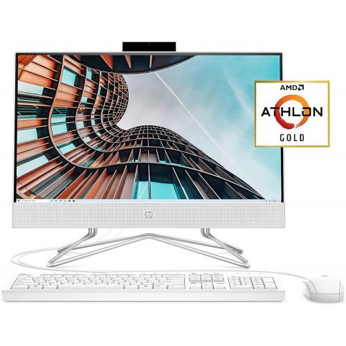 에이치피 HP 22 All-in-One PC, AMD Athlon Gold 3150U Processor, 4 GB RAM, 256 GB SSD, Full HD IPS 21.5-inch Anti-glare Display, Windows 10 Home, USB Mouse and Keyboard (22-df0022, 2020)