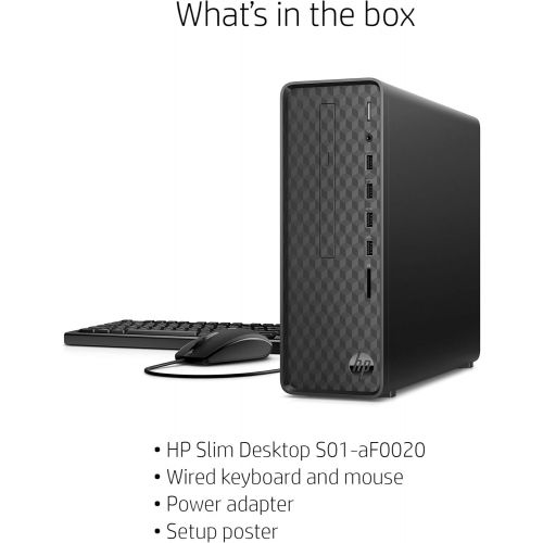 에이치피 HP Slim Desktop, AMD Athlon Gold 3150U, 8GB RAM, 256 GB SSD, Windows 11 (S01-aF0020, Black)