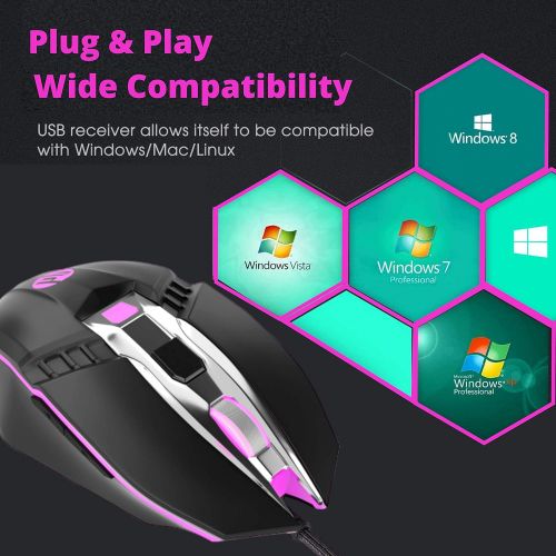 에이치피 HP RGB Wired Gaming Mouse, Adjustable DPI, Programmable Buttons with Breathing Light, Ergonomic Design USB Computer Mice