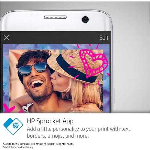 에이치피 HP Sprocket Plus Instant Photo Printer, Print 30% Larger Photos on 2.3x3.4 Sticky-Backed Paper ? White (2FR85A)