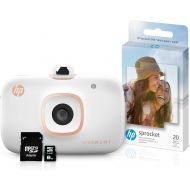 HP Sprocket 2-in-1 Portable Photo Printer & Instant Camera Bundle with 8GB microSD Card and Zink Photo Paper ? White (5MS95A)