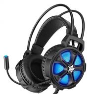 HP Gaming Headset for PS4, Xbox one PC Controller with Bass Surround Sound, LED Light and Noise isolating Over Ear Headphone with mic Plus 3.5mm USB Cable for Laptop Mac Nintendo S