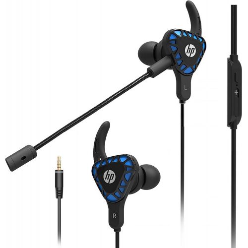 에이치피 HP Gaming Earbuds with mic Deep Bass Earphones in-Ear Headset Stereo Headphone with Detachable Dual Microphone for Mobile Gaming, Xbox One, PS4, Pro, PC - Black