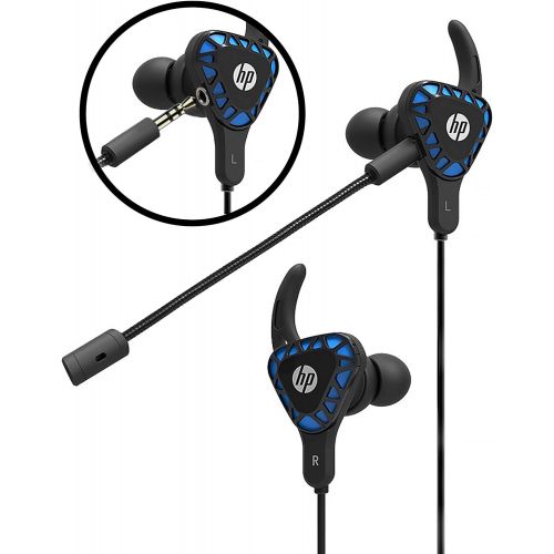 에이치피 HP Gaming Earbuds with mic Deep Bass Earphones in-Ear Headset Stereo Headphone with Detachable Dual Microphone for Mobile Gaming, Xbox One, PS4, Pro, PC - Black