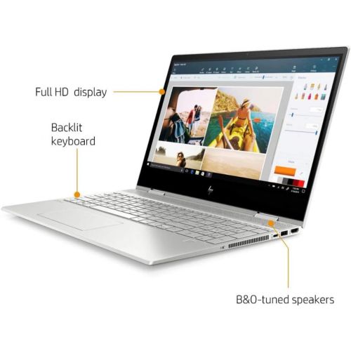 에이치피 HP Envy X360 2-in-1 Touchscreen Laptop 15.6 FHD i7-10510U Business PC, 32GB RAM, 512GB SSD, Quad-Core up to 4.90 GHz, USB-C, Fingerprint, Backlight Keyboard, B&O Speakers, Webcam,