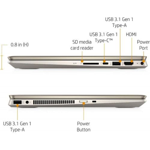 에이치피 2020 HP Pavilion x360 2-in-1 Laptop Computer/ 14 Full HD Touchscreen/ 10th Gen Intel Core i5-10210U Up to 4.1GHz/ 16GB DDR4 Memory/ 256GB PCIe SSD/ AC WiFi/ HDMI/ Gold/ Windows 10