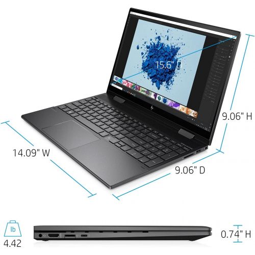 에이치피 2020 Newest HP Envy x360 2-in-1 Laptop, 15.6 Full HD IPS Touchscreen, AMD Ryzen 5 4500U 6-Core Processor, 16GB RAM, 1TB SSD, Backlit Keyboard, Wi-Fi, Windows 10 Home, Nightfall Bla