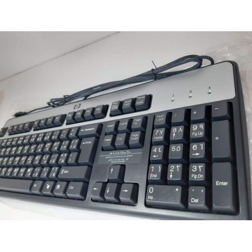 에이치피 HP KU-0316 USB Wired Keyboard 104 Keys Black and Silver Part# 434821-002