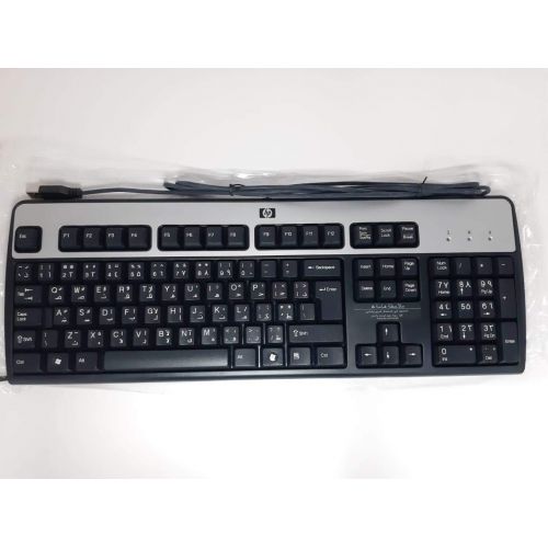 에이치피 HP KU-0316 USB Wired Keyboard 104 Keys Black and Silver Part# 434821-002