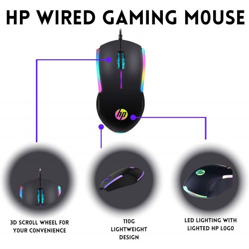 에이치피 HP Wired RGB Gaming Mouse High Performance Mouse with Optical Sensor, 3 Buttons, 7 Color LED for Computer Notebook Laptop Office PC Home