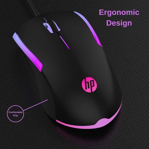 에이치피 HP Wired RGB Gaming Mouse High Performance Mouse with Optical Sensor, 3 Buttons, 7 Color LED for Computer Notebook Laptop Office PC Home