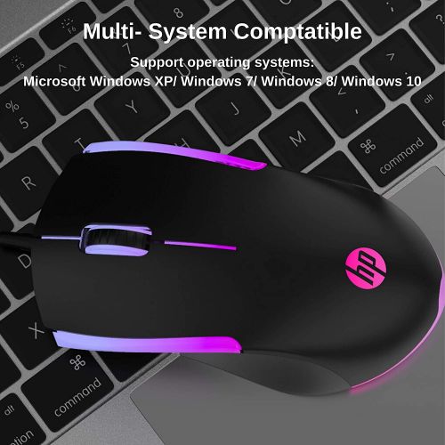 에이치피 HP Wired RGB Gaming Mouse High Performance Mouse with Optical Sensor, 3 Buttons, 7 Color LED for Computer Notebook Laptop Office PC Home