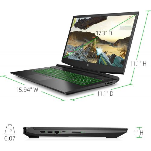 에이치피 HP Pavilion Gaming Laptop 17-inch, Intel Core i7, NVIDIA GeForce GTX 1660 Ti with Max-Q, 16 GB RAM, 256 GB SSD, Windows 10 Home (17-cd1030nr, Shadow Black)