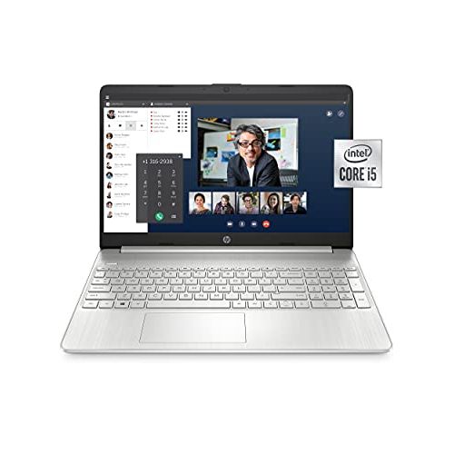 에이치피 HP 15-Inch FHD Laptop, 10th Gen Intel Core i5-1035G1, 8 GB RAM, 256 GB Solid-State Drive, Windows 10 Home (15-dy1036nr, Natural Silver)