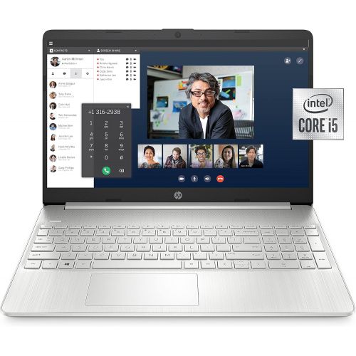 에이치피 HP 15-Inch FHD Laptop, 10th Gen Intel Core i5-1035G1, 8 GB RAM, 256 GB Solid-State Drive, Windows 10 Home (15-dy1036nr, Natural Silver)